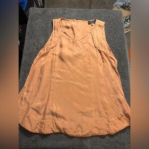 Diesel Peach Rust Sleeveless Vegan Silk Blouse